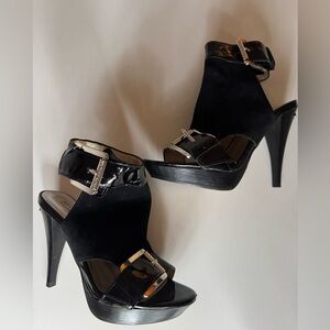 Michael Kors Carson Black High Heel Sandals size 5.5